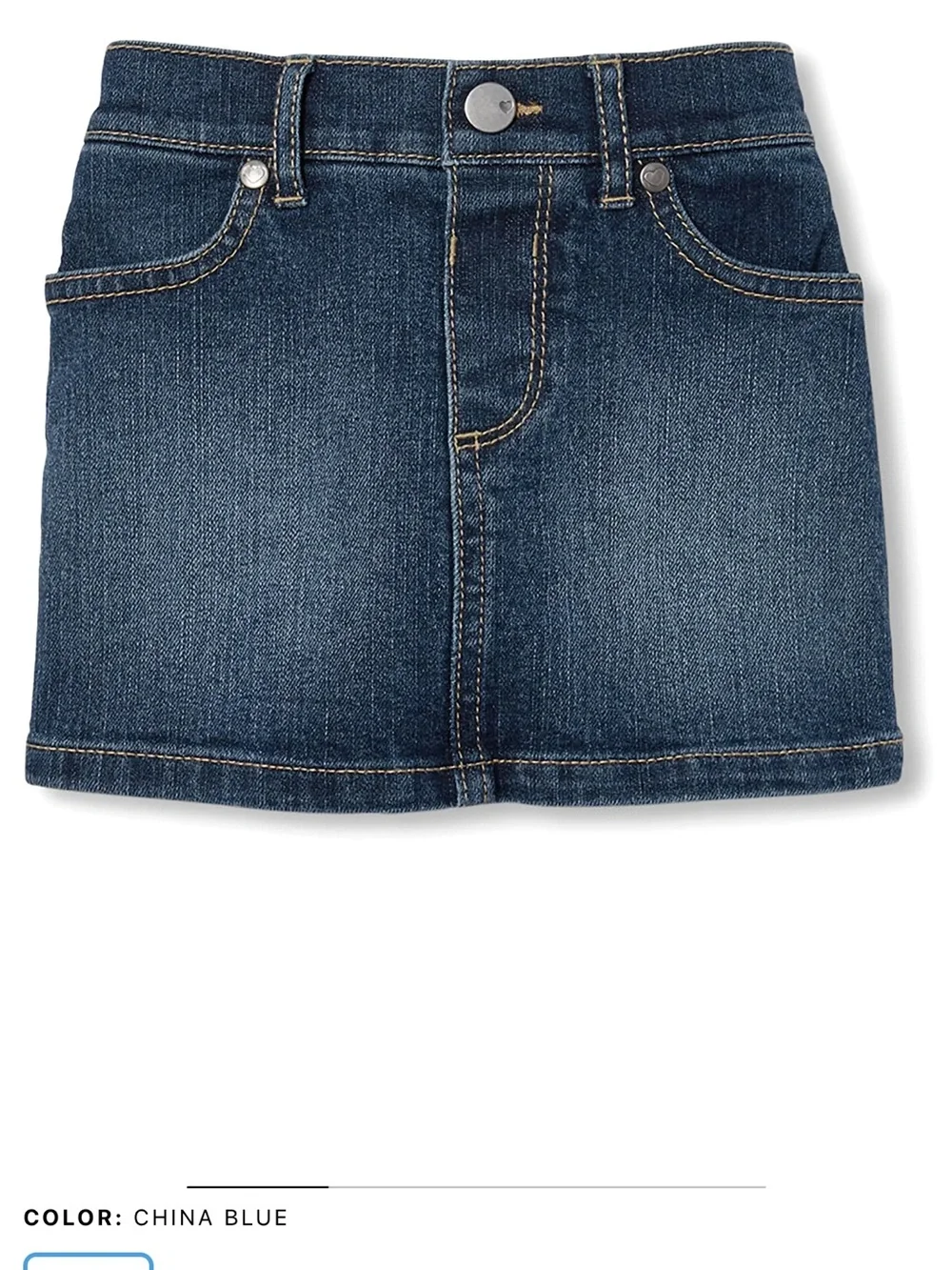 Classic Denim Mini Skirt - China Blue